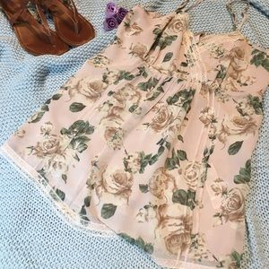 Very light flower blouse.